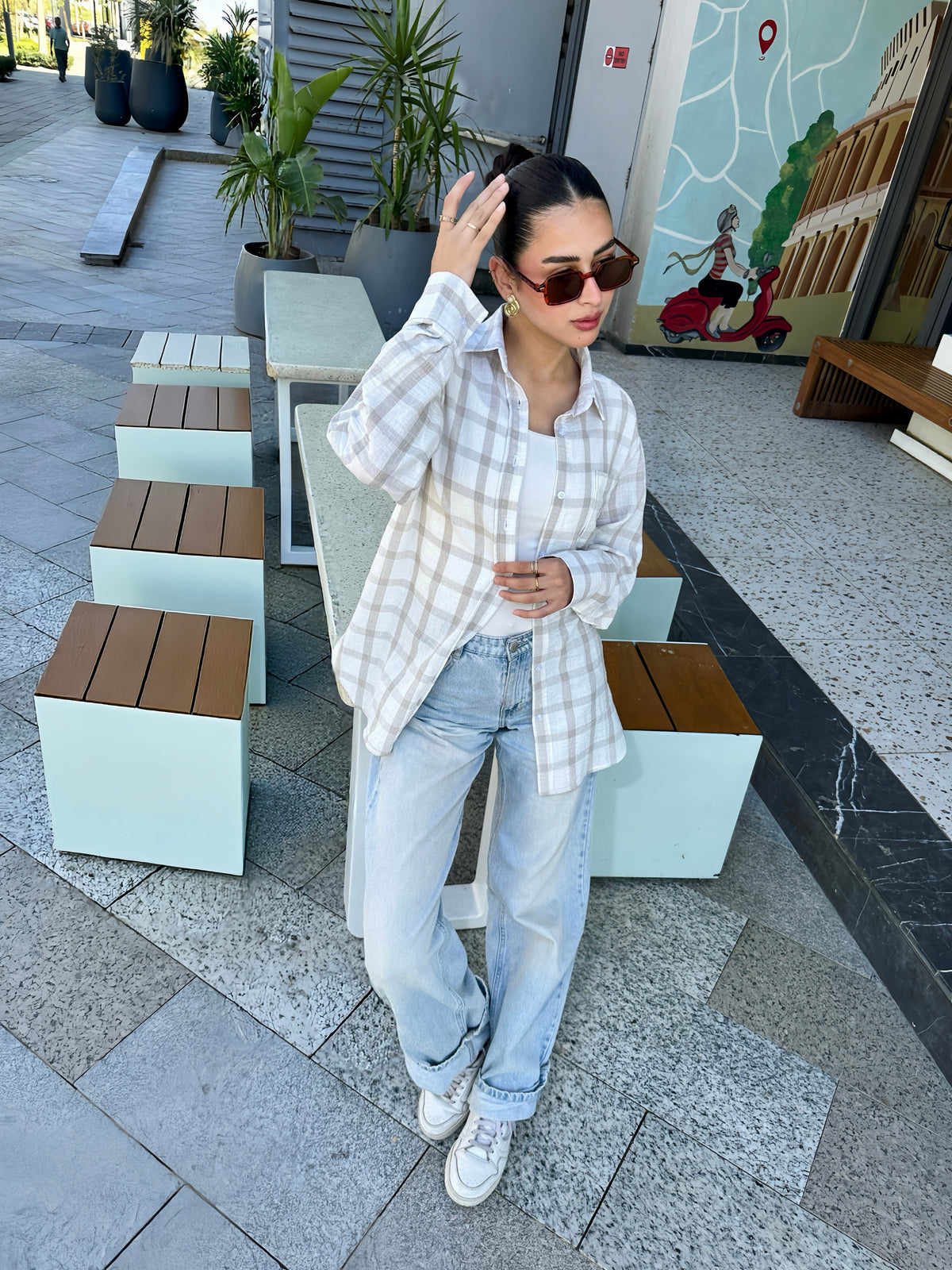 Plaid linen shirt